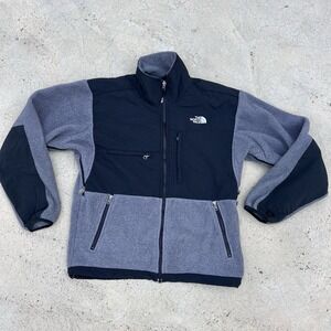 The North Face Jacket Mens Small Gray Black Denali Fleece Full Zip Outdoor